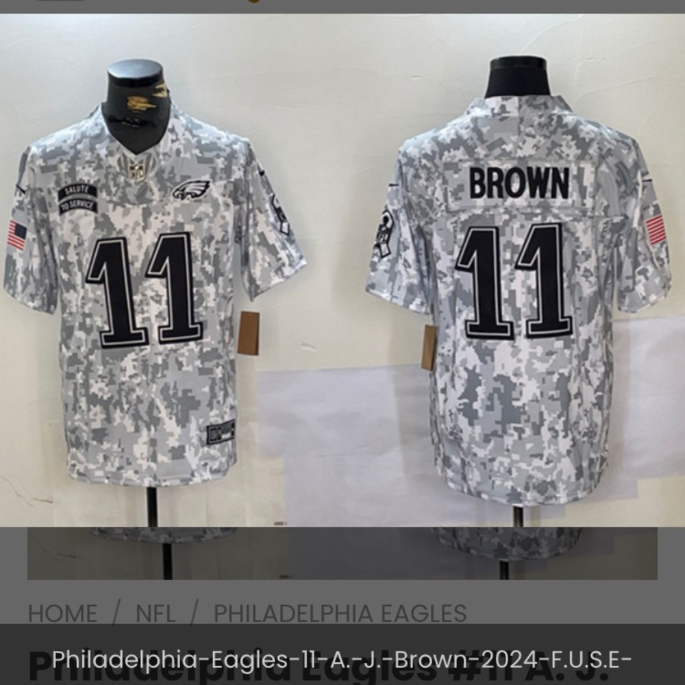Philadelphia Eagles Camo Jersey - Gray salute to service